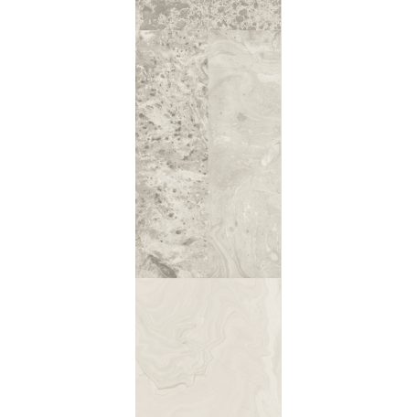Nagyformátumú márványlapok lélegzetelállító mintája szürkésfehér és szürke tónus falpanel