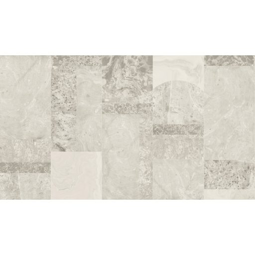 Nagyformátumú márványlapok lélegzetelállító mintája szürkésfehér és szürke tónus falpanel