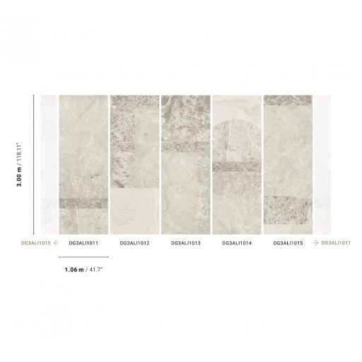 Nagyformátumú márványlapok lélegzetelállító mintája szürkésfehér és szürke tónus falpanel