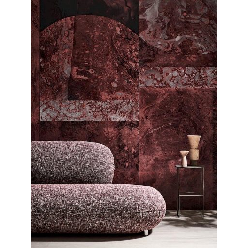 Nagyformátumú márványlapok lélegzetelállító mintája vörös/vörösesbarna szürke és sötétbarna tónus falpanel