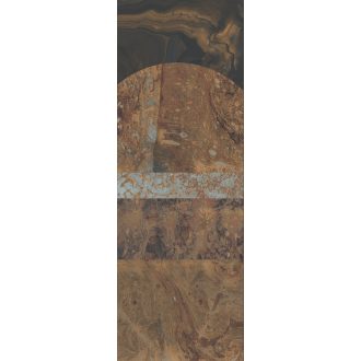   Nagyformátumú márványlapok lélegzetelállító mintája barna/sárgásbarna borostyánsárga szürke kék és antracit tónus falpanel