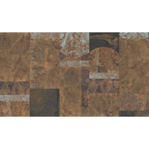 Nagyformátumú márványlapok lélegzetelállító mintája barna/sárgásbarna borostyánsárga szürke kék és antracit tónus falpanel