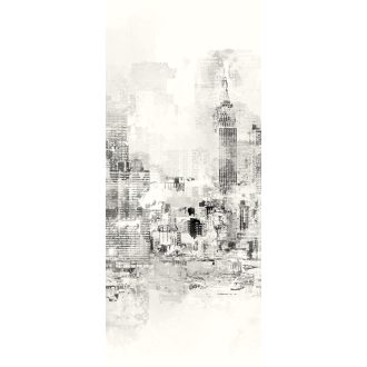   A metropolisz energikus felhőkarcolói tompa színekben fehér világosszürke szürke és fekete tónus falpanel