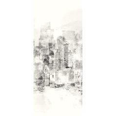   A metropolisz energikus felhőkarcolói tompa színekben fehér világosszürke szürke és fekete tónus falpanel