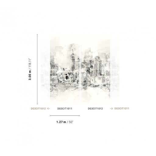 A metropolisz energikus felhőkarcolói tompa színekben fehér világosszürke szürke és fekete tónus falpanel