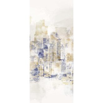   A metropolisz energikus felhőkarcolói tompa színekben fehér világosszürke okker és indigőkék tónus falpanel
