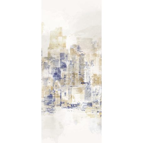 A metropolisz energikus felhőkarcolói tompa színekben fehér világosszürke okker és indigőkék tónus falpanel