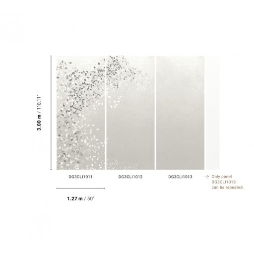 Igényes és innovatív - kifinomult és finom levélmintázat porcelán színek - fehér szürke és sötétszürke tónus falpanel