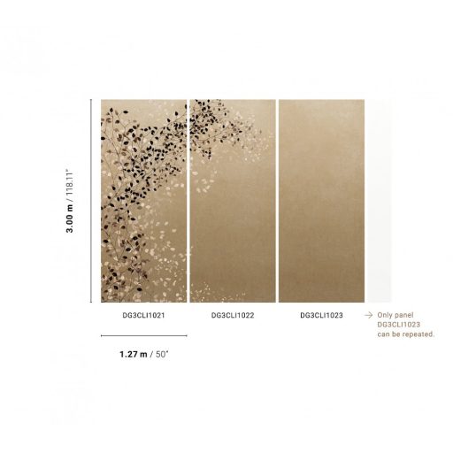 Igényes és innovatív - kifinomult és finom levélmintázat kávé színek - bézs kávébarna és sötétbarna tónus falpanel