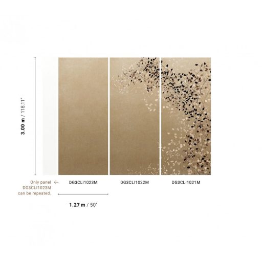 Igényes és innovatív - kifinomult és finom levélmintázat kávé színek - bézs kávébarna és sötétbarna tónus falpanel