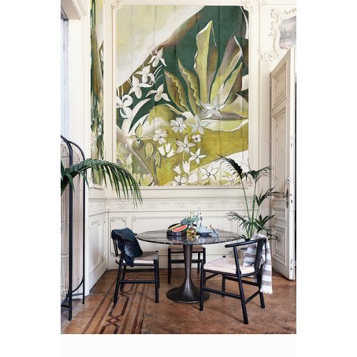 Mint egy festmény! Lenyűgözően gazdag botanikus minta zöld sárga és szines falpanel