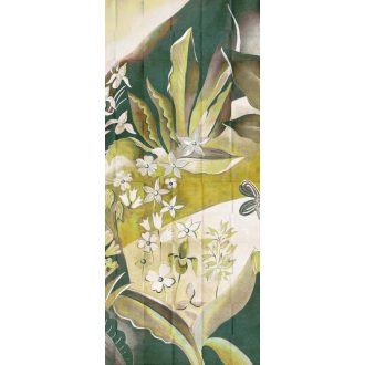   Mint egy festmény! Lenyűgözően gazdag botanikus minta zöld sárga és szines falpanel