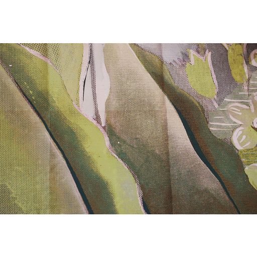 Mint egy festmény! Lenyűgözően gazdag botanikus minta zöld sárga és szines falpanel