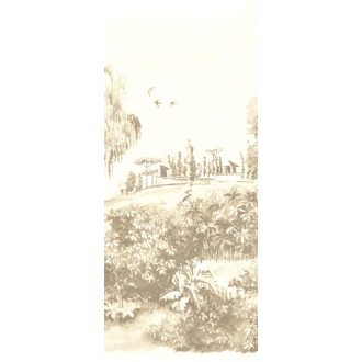   Idilli és nosztalgikus botanikus tájkép törtfehér és lenszín /bézs barna/ tónus falpanel