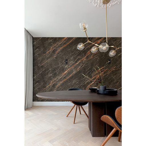 Meglepően valósághű márványmotívum barna/sötétbarna bézs és terrakotta tónus falpanel