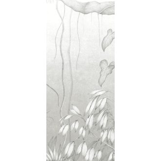   Egzotikus fák a trópusi erdőből fantasy stílusban fehér szürke és sötétszürke tónus falpanel