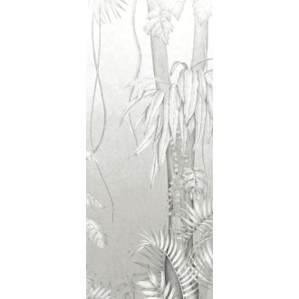   Egzotikus fák a trópusi erdőből fantasy stílusban fehér szürke és sötétszürke tónus falpanel