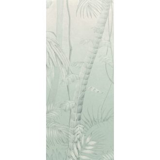   Egzotikus fák a trópusi erdőből fantasy stílusban törtfehér és harmatos türkiz tónus falpanel