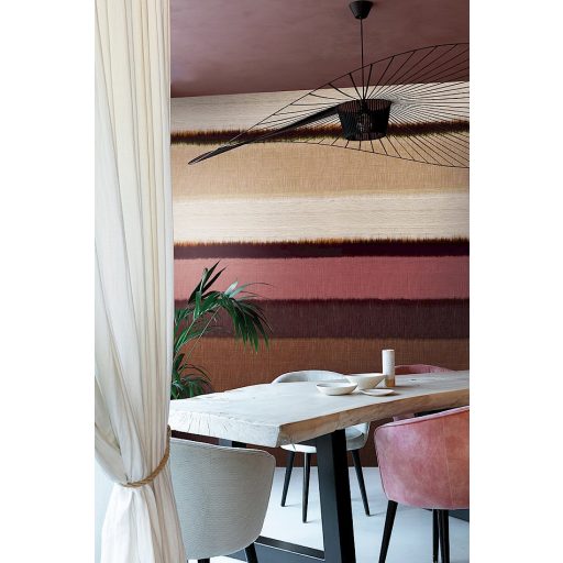 Vízszintes csíkos mintázatú akvarell színátmenetes minta bézs szürkésbézs barna sötétbarna és vörös tónus falpanel