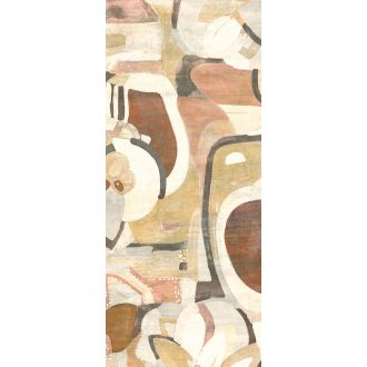   Absztrakt kézzel festett modern művészi motívum fehér bézs barna és szines falpanel