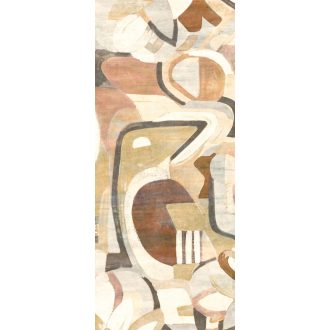   Absztrakt kézzel festett modern művészi motívum fehér bézs barna és szines falpanel