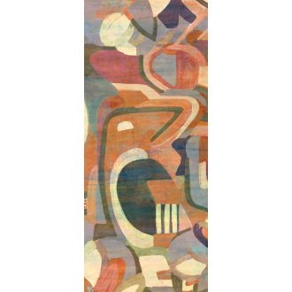   Absztrakt kézzel festett modern művészi motívum narancs mályva szines falpanel