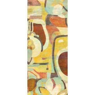   Absztrakt kézzel festett modern művészi motívum sárga narancs türkizzöld szines falpanel