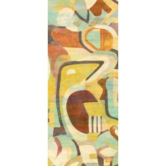   Absztrakt kézzel festett modern művészi motívum sárga narancs türkizzöld szines falpanel