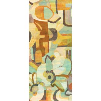   Absztrakt kézzel festett modern művészi motívum sárga narancs türkizzöld szines falpanel