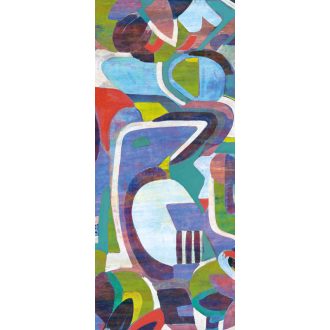   Absztrakt kézzel festett modern művészi motívum kék zöld vörös és szines falpanel