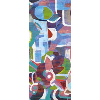   Absztrakt kézzel festett modern művészi motívum kék zöld vörös és szines falpanel