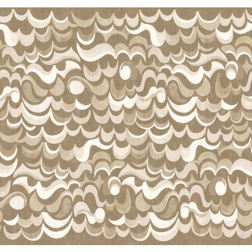 Lenyűgöző panoráma tengerpart hangulattal - áramló hullám design elefántcsont bézs és szürkésbarna tónus falpanel