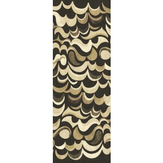   Lenyűgöző panoráma tengerpart hangulattal - áramló hullám design krém mokka meleg arany és sötétbarna tónus falpanel