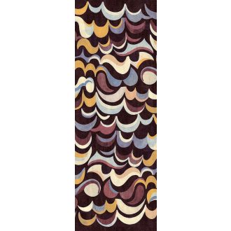   Lenyűgöző panoráma tengerpart hangulattal - áramló hullám design burgundi lágy levendula okker és krémszín tónus falpanel