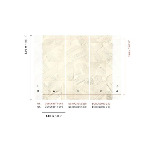 Tömbökre osztott árnyékolt vászonhatású agyagstukkó design "L" krémfehér krém és szürke tónus falpanel