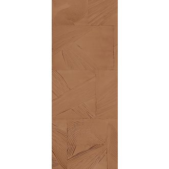   Tömbökre osztott árnyékolt vászonhatású agyagstukkó design "L" terrakotta és bronzbarna tónus falpanel