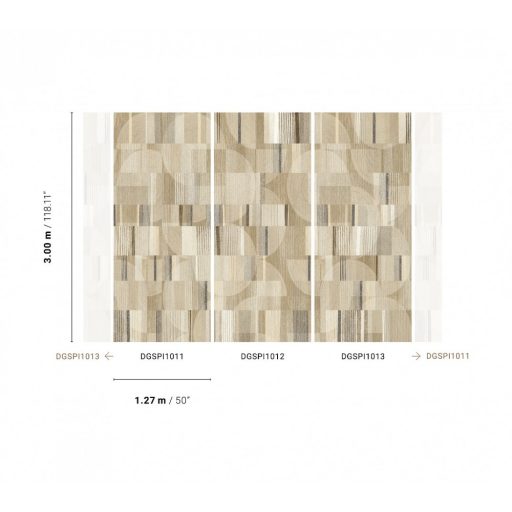 Finom fonalakkal készült geometrikus fali dekoráció bézs szürkésbézs szürke és fekete tónus falpanel