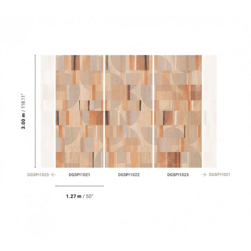 Finom fonalakkal készült geometrikus fali dekoráció világosbarna szürke lazacszín és fekete tónus falpanel