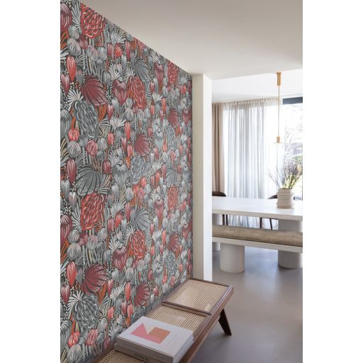 Pomona az erdei gyümölcsök istennője - elképesztő organikus kreáció fekete vörös szürke szines falpanel