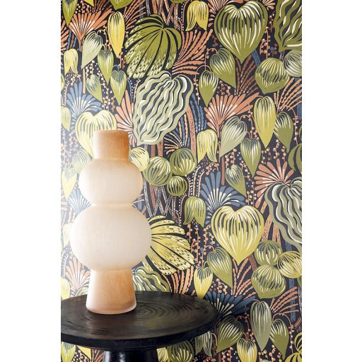 Pomona az erdei gyümölcsök istennője - elképesztő organikus kreáció fekete olívzöld kék szines falpanel