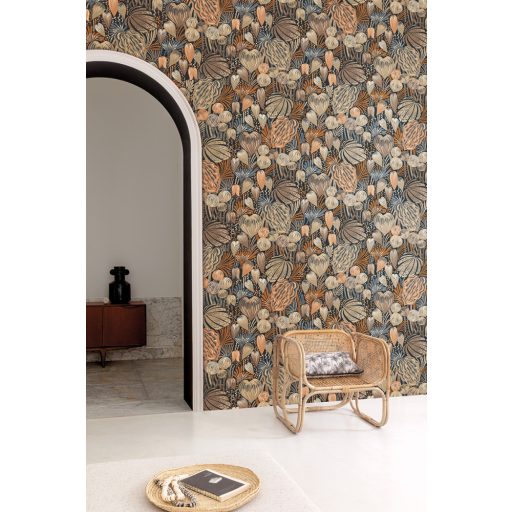 Pomona az erdei gyümölcsök istennője - elképesztő organikus kreáció fekete barna szürkésbarna szines falpanel