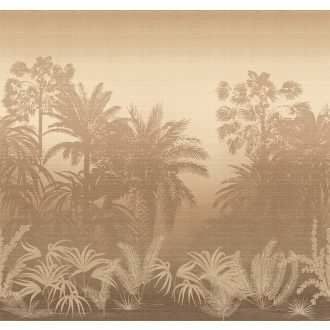   Trópusi mesevilág sejtelmes luxus érzetű megjenésben homokszín lágy bézs és szürkésbarna/barna tónus falpanel