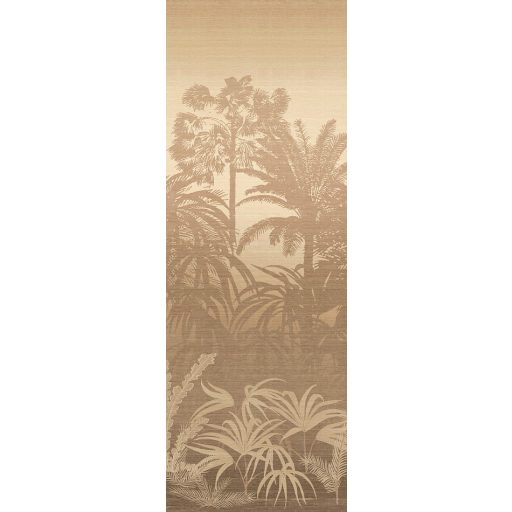 Trópusi mesevilág sejtelmes luxus érzetű megjenésben homokszín lágy bézs és szürkésbarna/barna tónus falpanel