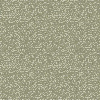   Hipnotikus hatású apró elemekkel kialakított organikus hullámminta lágy olívzöld és krémfehér tónus finom fény tapéta