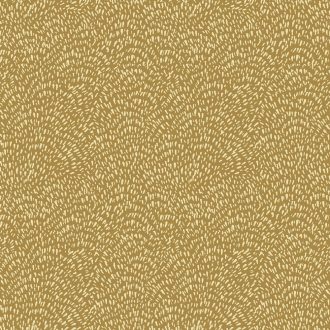   Hipnotikus hatású apró elemekkel kialakított organikus hullámminta meleg mustár/aranysárga és bézs tónus finom fény tapéta
