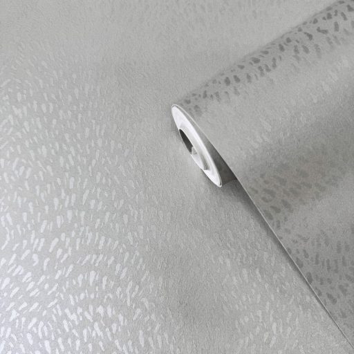 Hipnotikus hatású apró elemekkel kialakított organikus hullámminta szürke és ezüst tónus finom fény tapéta