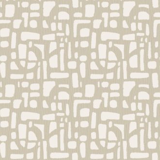   Modern művész ecsettel festett absztrakt kompozíciója meleg bézs és krémszín tónus fémes fény tapéta