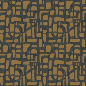   Modern művész ecsettel festett absztrakt kompozíciója antracit és arany tónus fémes fény tapéta