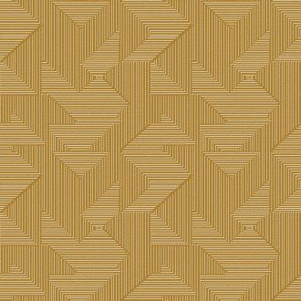   Koncentrikus geometriai formák - a hieroglifák modern interpretációja meleg mustársárga és arany-bronz tónus tapéta