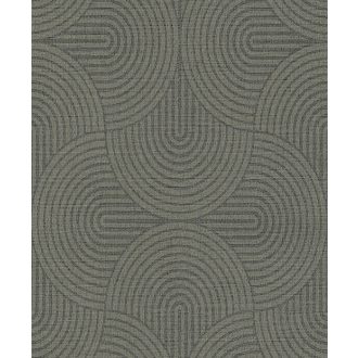   Körívek precíz szimmetriája geometriai design mohazöld szürkészöld és antracit tónus tapéta